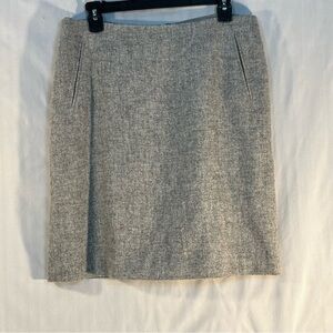 Talbots Heathered Gray Pencil Skirt Wool Blend Lined Back Zipper EUC 8 👍